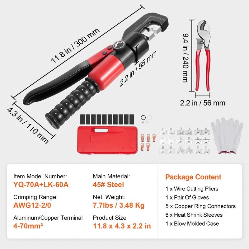 أداة تجعيد هيدروليكية مع 9 مجم - مراجعة Pliers وسعره